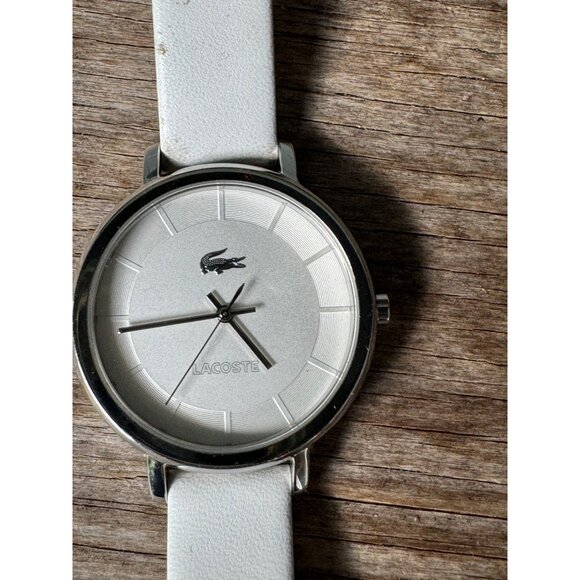 Lacoste LC.33.1.14.2349 Silver Dial Analog Watch With White Leather Strap & Stai - Picture 2 of 5
